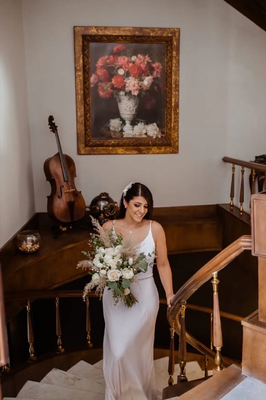 Ramo de novia con diseño floral artesanal