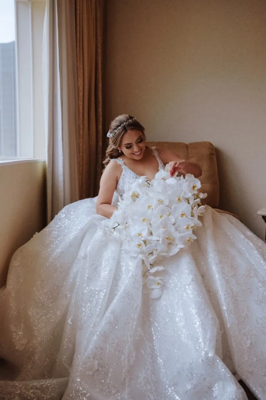 Ramo de novia con diseño floral artesanal